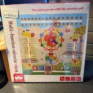 Mugozu Kids Calendar Clock 12x12 inches Educational Learning